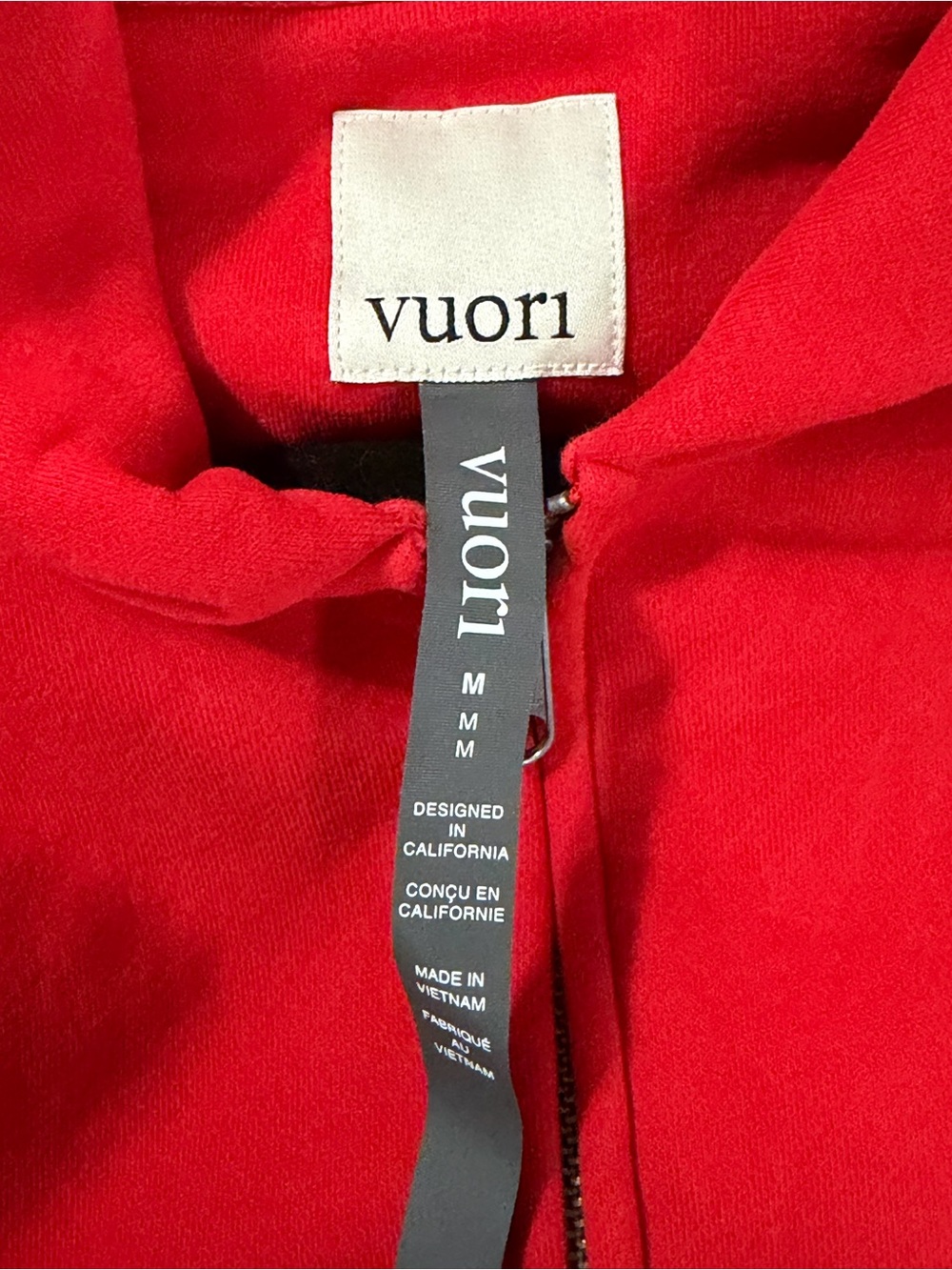 Vuori Bright Red Hoodie with Front Zip - Picture 3 of 5
